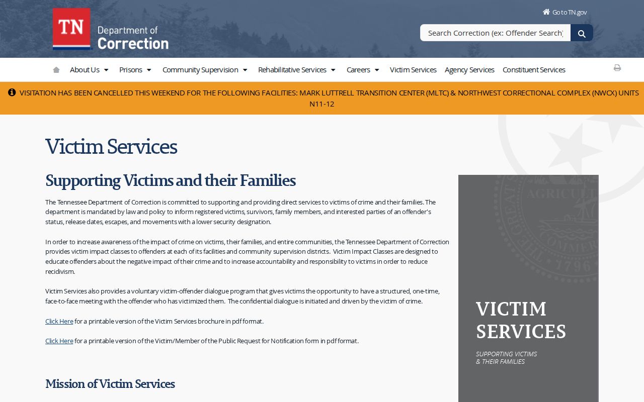 Tennessee VINE instructions for Gibson County arrest and state custody alerts