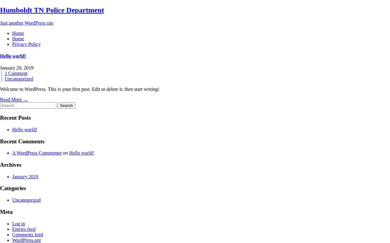 Humboldt Police website checked for recent arrest records and blotter access